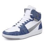 Men Blue Colourblocked Mid-Top Sneakers